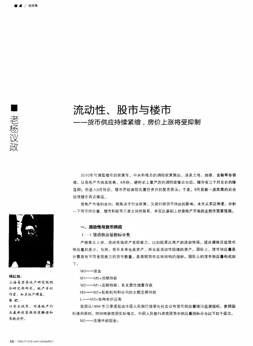 流动性、股市与楼市——货币供应持续紧缩,房价上涨将受抑制