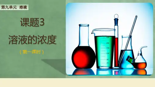 人教版初中化学《溶液的浓度》课件1