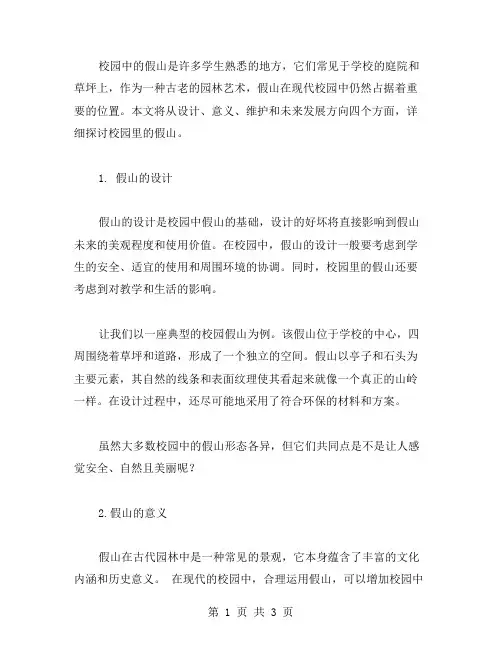 校园里的假山作文范文