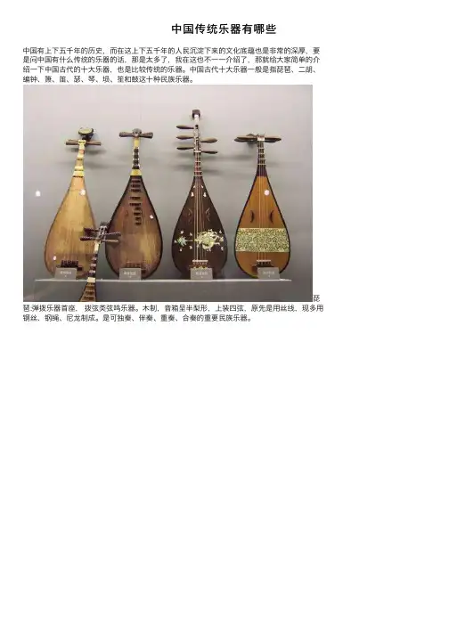 中国传统乐器有哪些