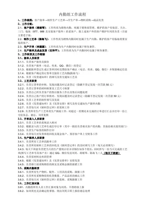 内勤工作流程