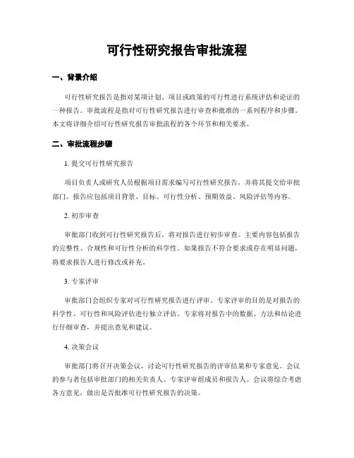 可行性研究报告审批流程