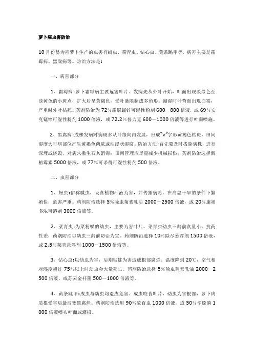 萝卜病虫害防治