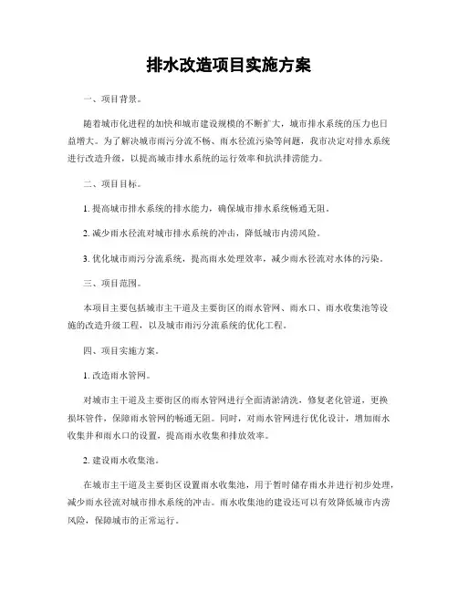 排水改造项目实施方案