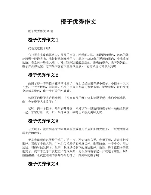 橙子优秀作文