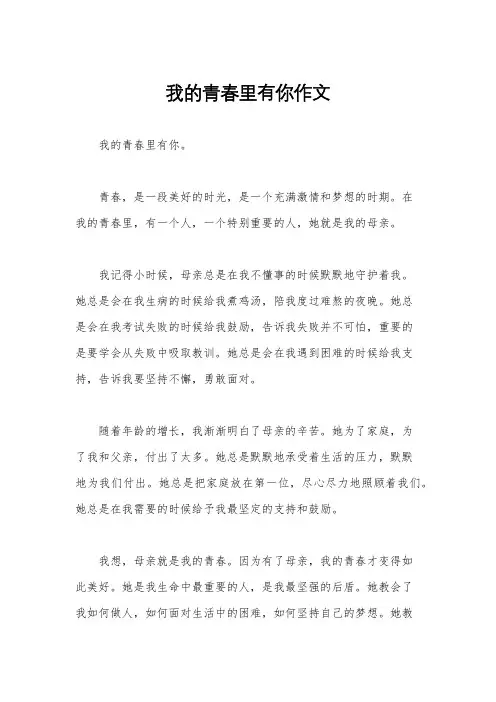 我的青春里有你作文