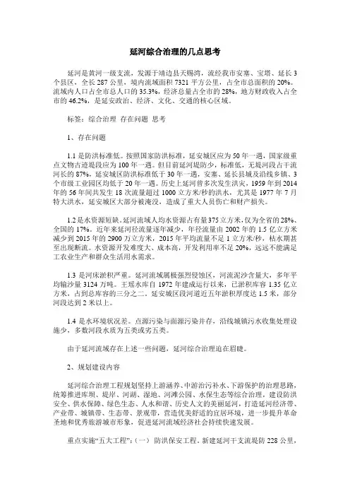 延河综合治理的几点思考