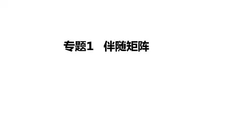 线代专题一伴随矩阵