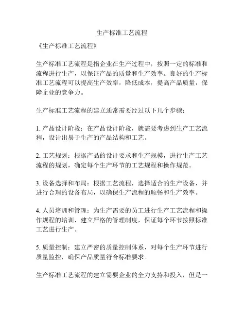 生产标准工艺流程