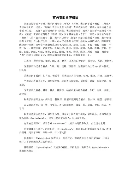 有关看的四字成语