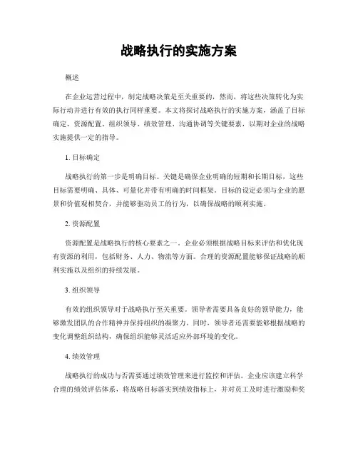 战略执行的实施方案