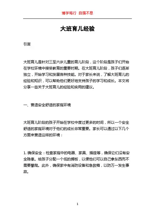 大班育儿经验