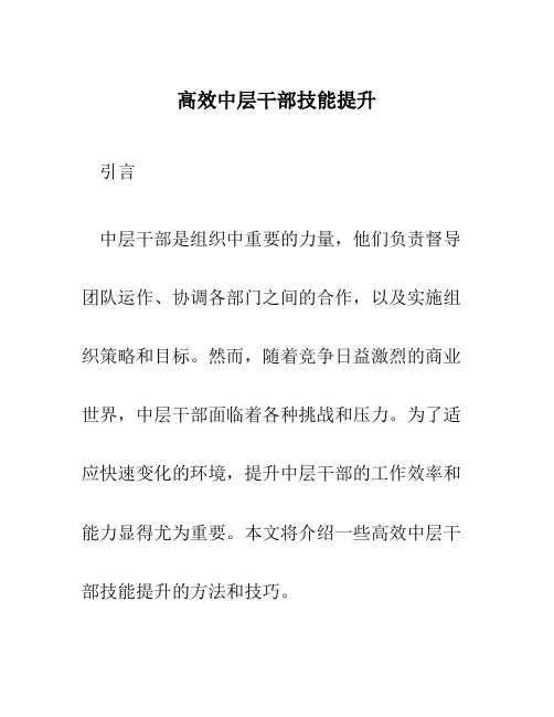 高效中层干部技能提升