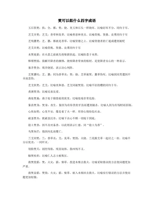 焚可以组什么四字成语