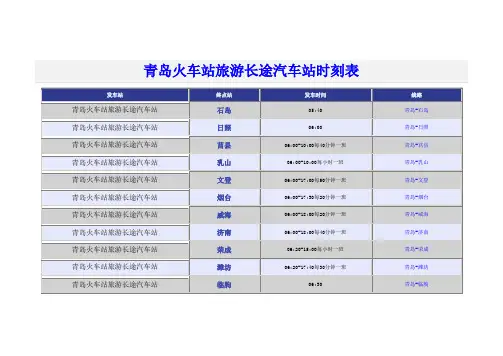 青岛火车站旅游长途汽车站时刻表