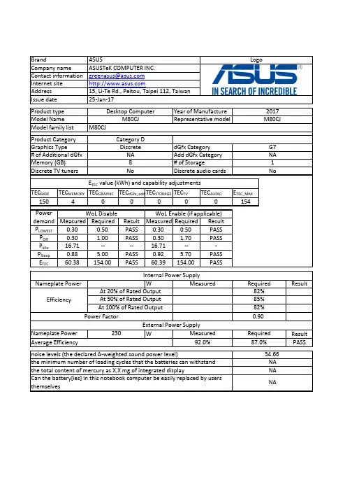 ASUS M80CJ桌面电脑用户手册说明书