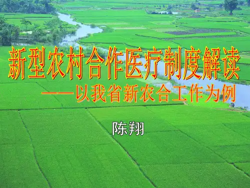 新型农村合作医疗制度解读