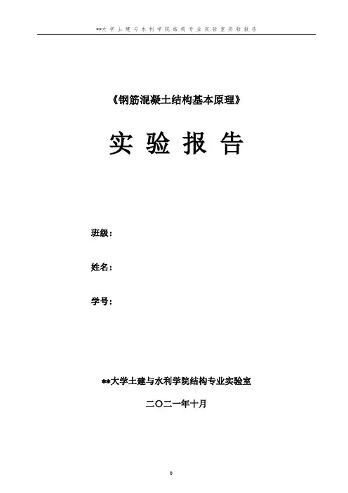 钢筋砼梁试验报告