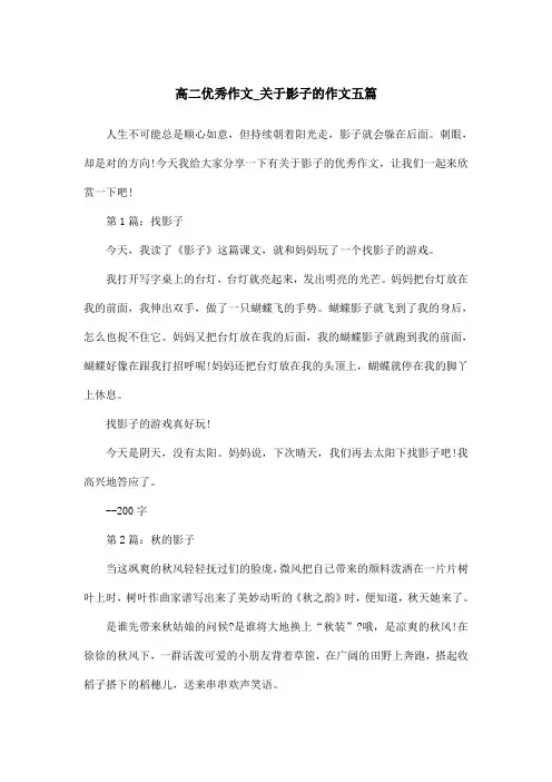高二优秀作文_关于影子的作文五篇