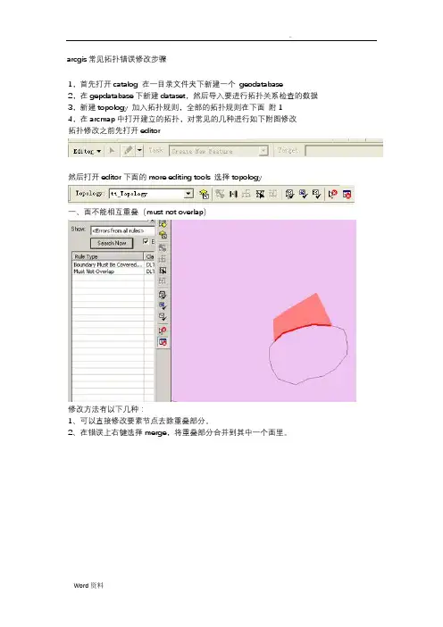 ArcGis拓扑错误检查及修改