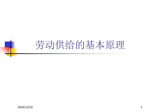 【劳动经济学】劳动供给的基本原理PPT教学课件
