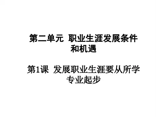第二单元第一课发展职业生涯要从所学专业起步