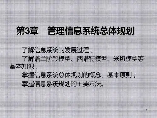 管理信息系统第3章 管理信息系统总体规划