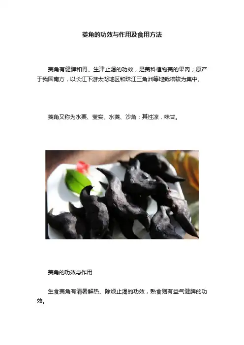 菱角的功效与作用及食用方法