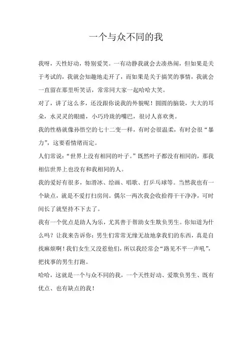 高三写人一个与众不同的我
