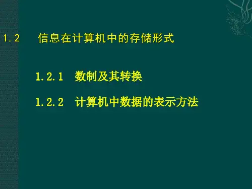 1.2 信息在计算机中的存储形式