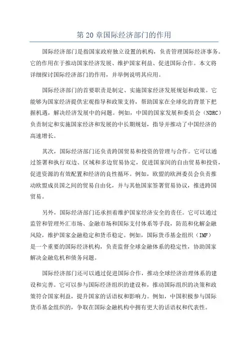 第20章国际经济部门的作用