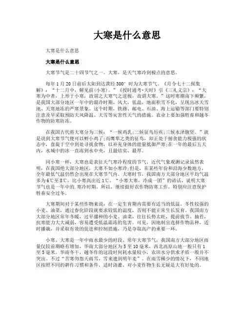 大寒是什么意思