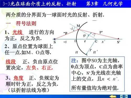 3-3光在球面介质上的反射、折射