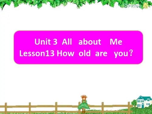 新冀教版三年级起点四年级英语下册《Unit 3 All about Me  Lesson 13 How Old Are You.》课件_9