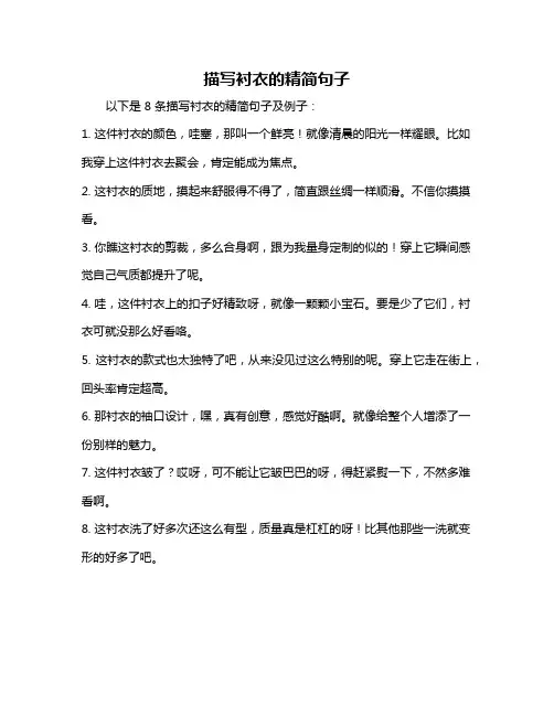 描写衬衣的精简句子
