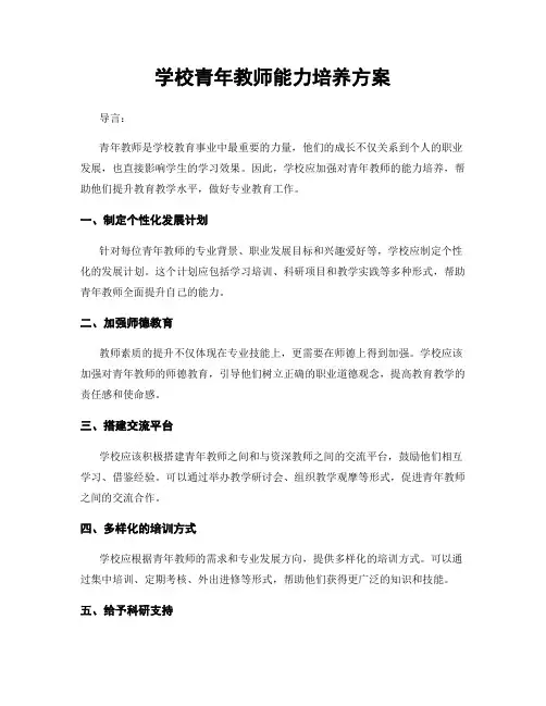 学校青年教师能力培养方案