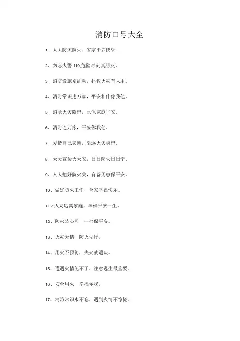 消防口号大全