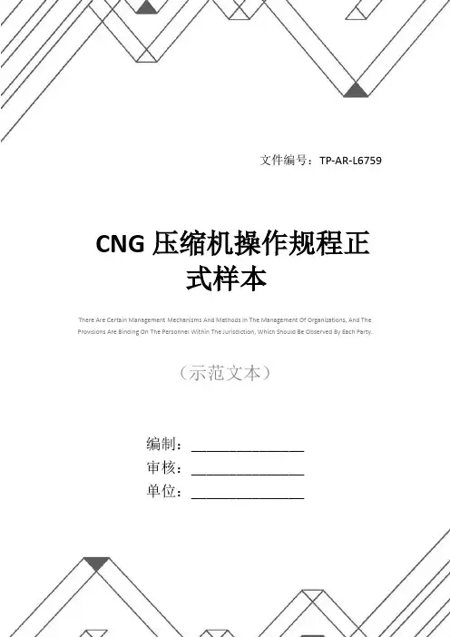 CNG压缩机操作规程正式样本