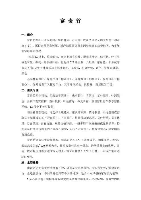 富贵竹的养殖方法和注意事项