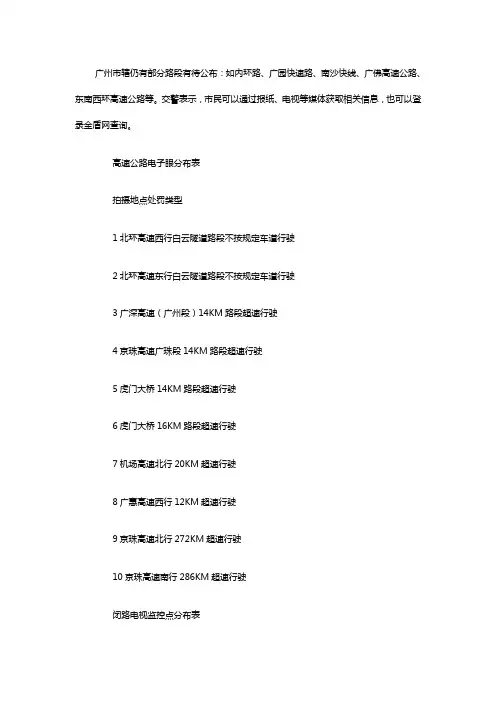 广州深圳电子眼相关