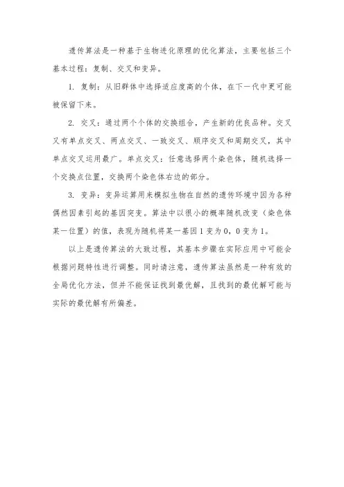 优化问题模型遗传算法