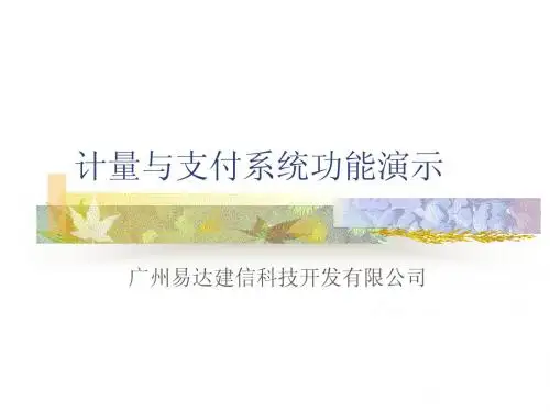 计量与支付系统功能演示