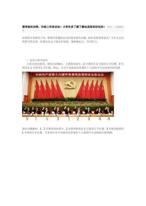 领导座次安排