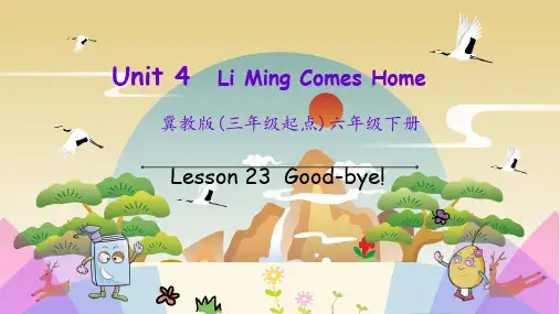 冀教版六年级下册英语课件Unit 4 Li Ming comes home Lesson 23课件PPT