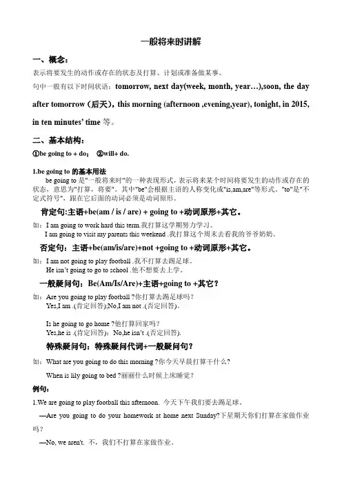 一般将来时讲解 -be going to 和will