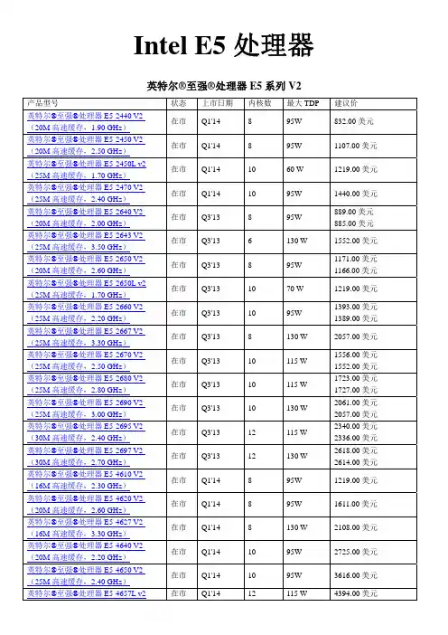 Intel E5 处理器