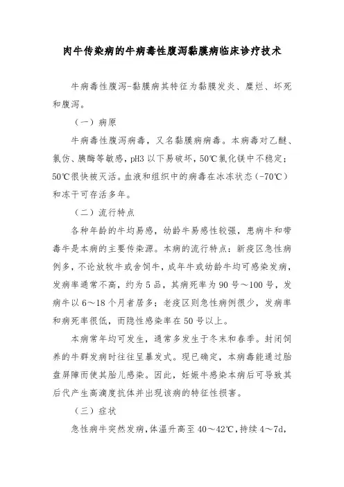 肉牛传染病的牛病毒性腹泻黏膜病临床诊疗技术