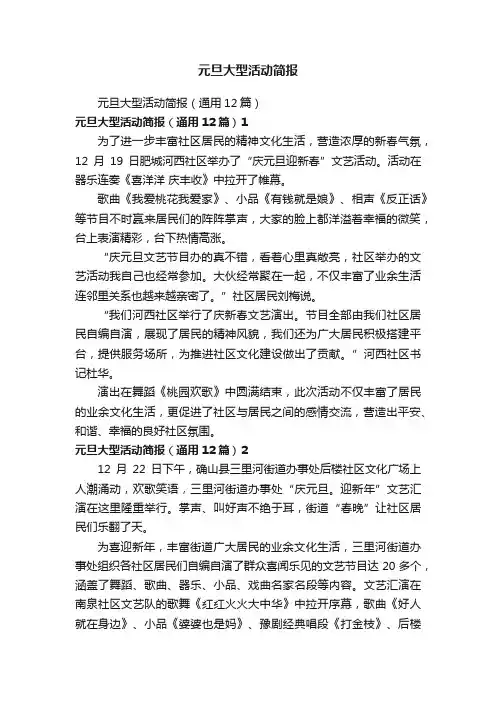 元旦大型活动简报