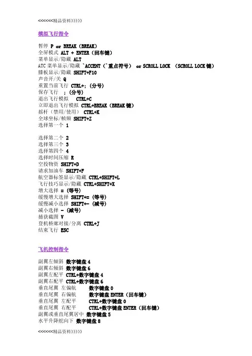 微软模拟飞行10攻略基本操作指南教程文件