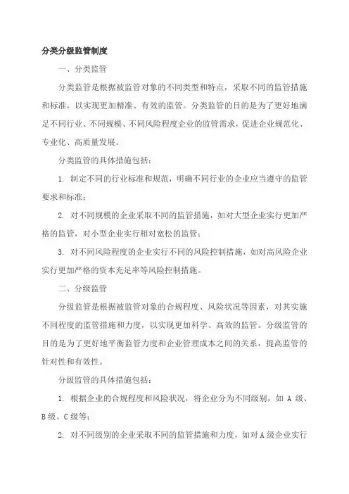 分类分级监管制度